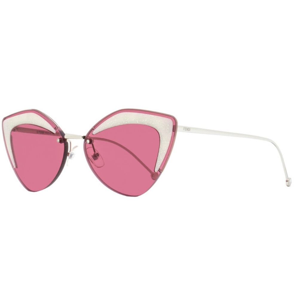 Fendi Cateye Sunglasses FF0355S C9A4S Palladium 66mm 355 Brand New